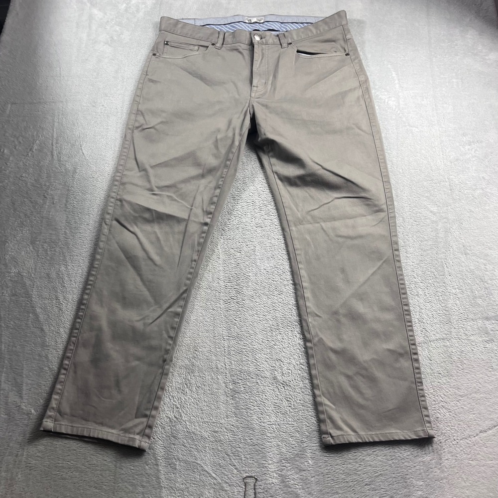 Peter Millar Crown Ultimate Sateen 5-Pocket Pants Mens 35 Grey ME0B39